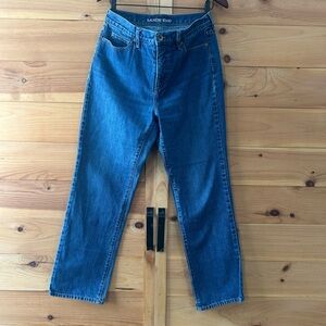 Lands' End High Rise Straight Jeans - Classic Denim 100% Cotton
